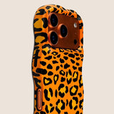 Orange Leopard Print Phone Case For iPhone