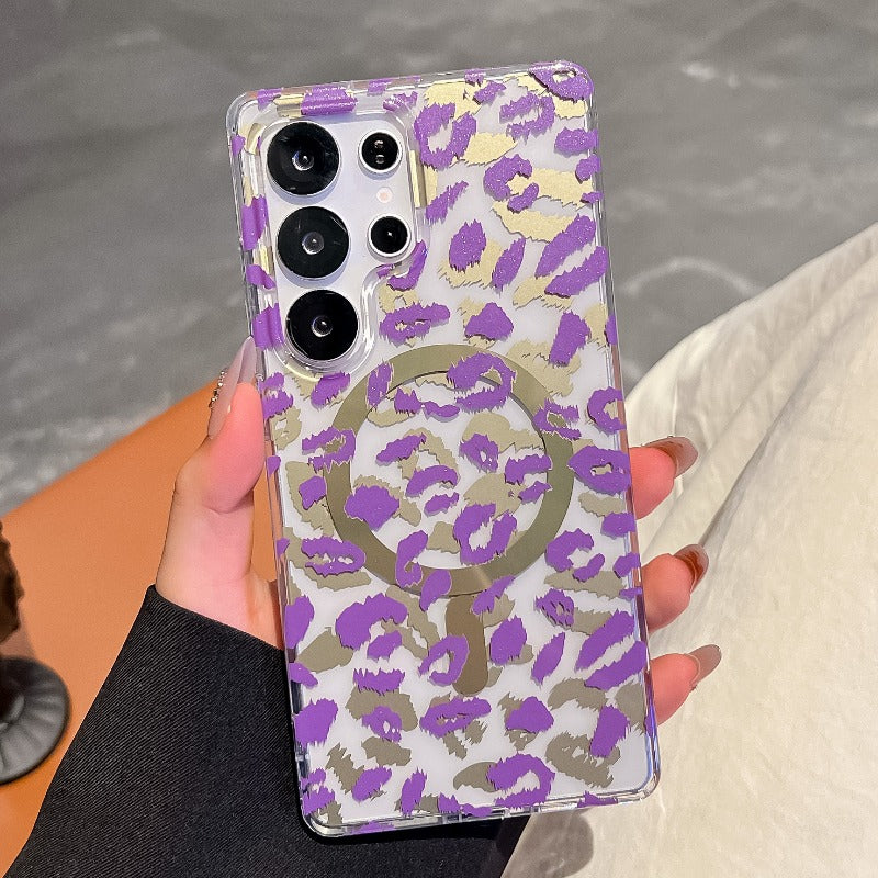 Leopard Print Magnetic Phone Case For Samsung