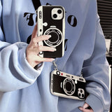 Retro Camera Long Lanyard Crossbody Phone Case For iPhone