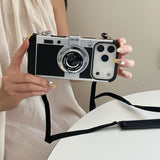 Retro Camera Style Crossbody Lanyard Phone Case For iPhone
