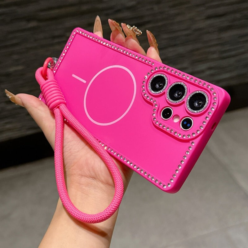 Minimalist Rhinestone Phone Case For Samsung