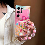 Flower Heart Transparent Card Insert Phone Case For Samsung