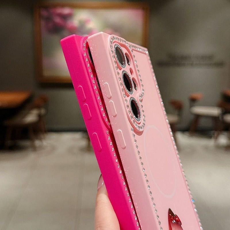 Minimalist Rhinestone Phone Case For Samsung