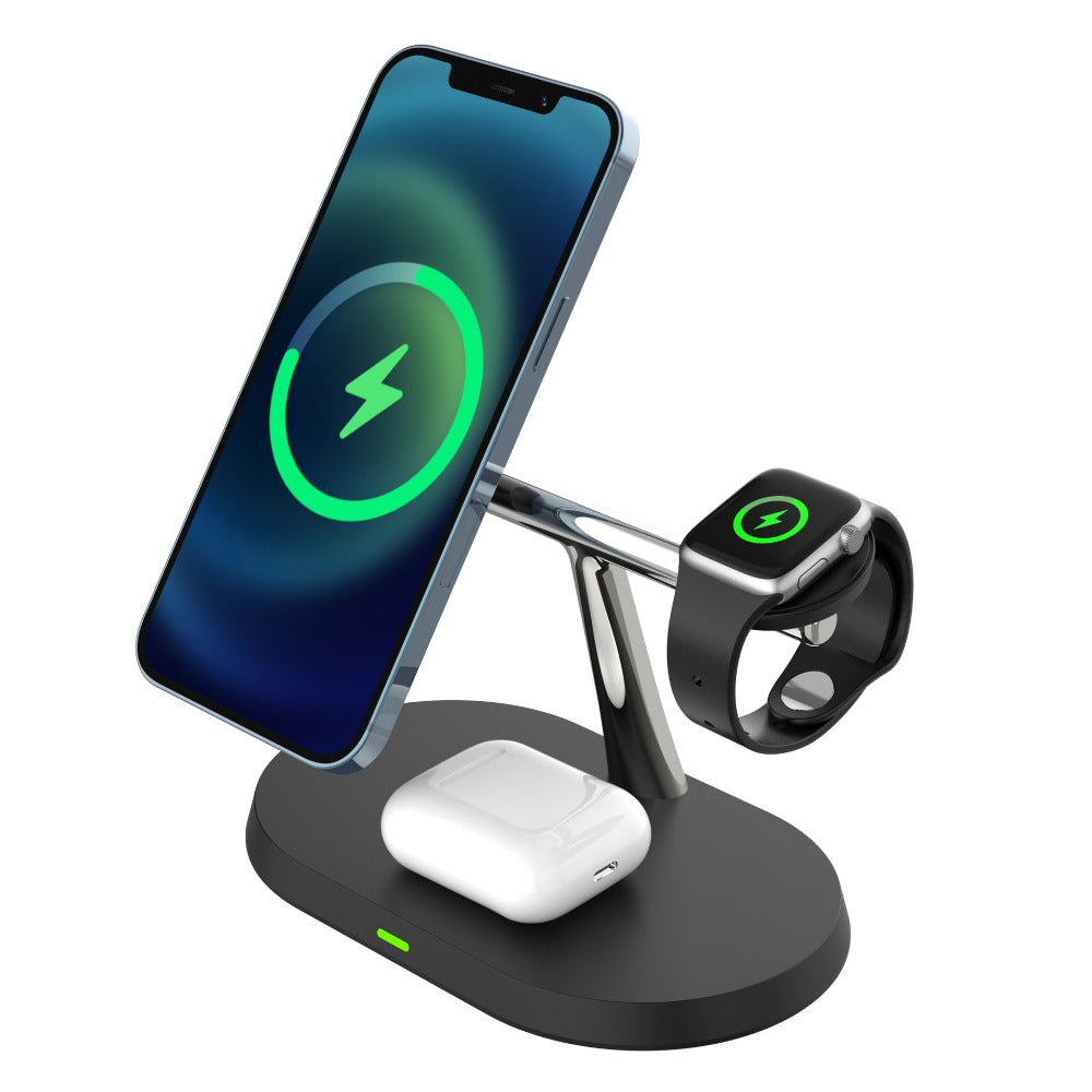 3-in-1 Magnetic Wireless Charger for Apple Phones, Earphones, and Watches