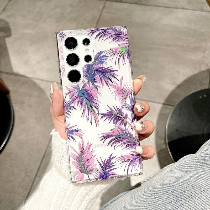 Transparent Anti-fall Flower Phone Case For Samsung