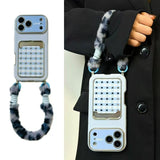 Checkered Heart Plush Rope Phone Case For iPhone