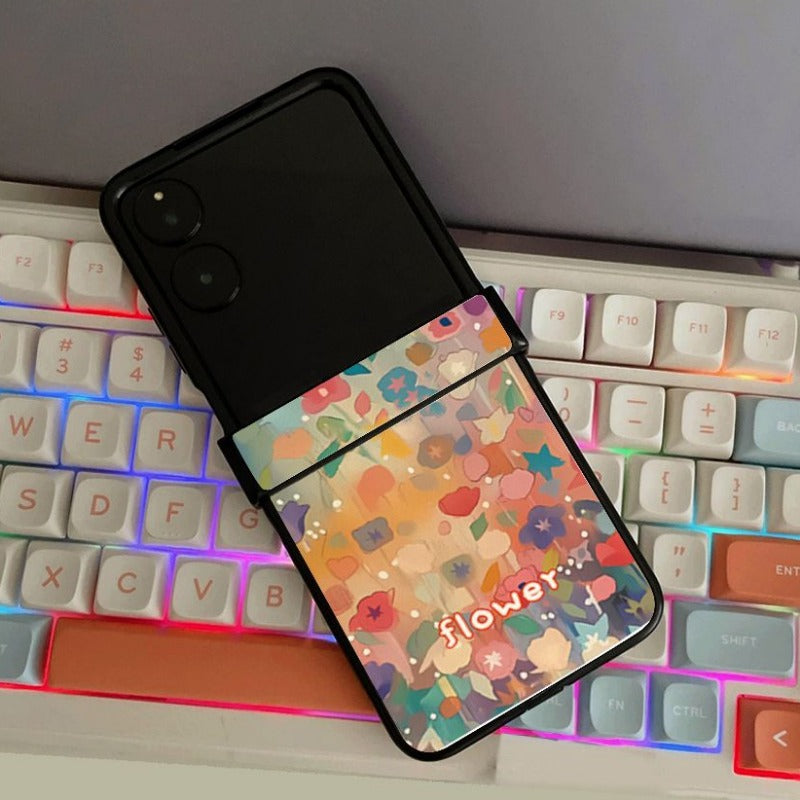 Colorful Flower Hinged All-inclusive Phone Case For Samsung Z FLIP 6 5 4 3