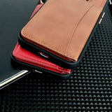 Leather Magnetic Card Holder Case For iPhone