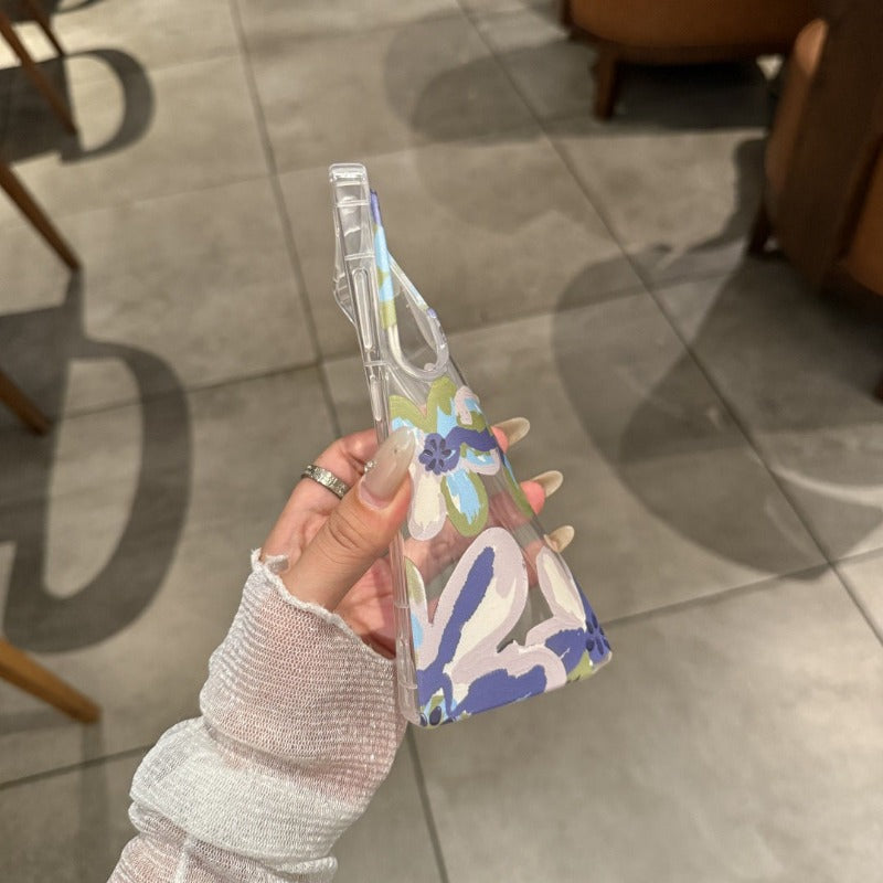 Graffiti Flower Transparent Phone Case For Samsung