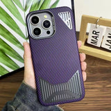 Carbon Fiber Aluminum Alloy Cooling Magnetic Phone Case For iPhone