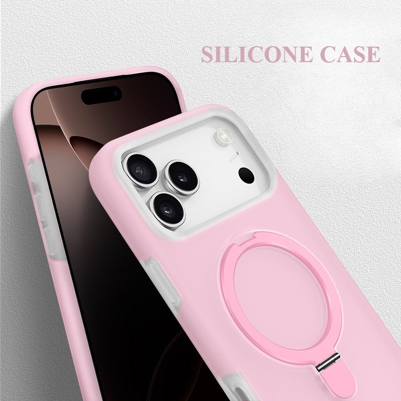 Jelly-like Liquid Silicone Stand Phone Case For iPhone
