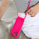 Crossbody Necklace Lanyard Strap Soft Silicone Phone Case For iPhone