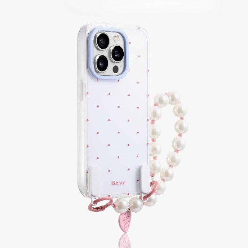Polka Dot Phone Case with Lanyard For iPhone
