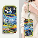 Flower Sea Soft Lanyard Phone Case For iPhone