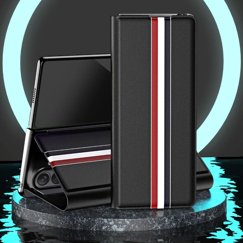 Matte Leather Wallet Bag Folding Case For Samsung Galaxy Z Fold 7 6 5 4 3 2