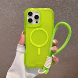Frosted Magnetic Phone Case with Hand Strap For iPhone