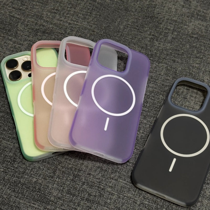 Jelly Color Magnetic Liquid Silicone Phone Case For iPhone