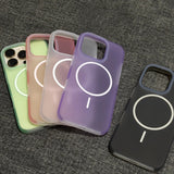Jelly Color Magnetic Liquid Silicone Phone Case For iPhone