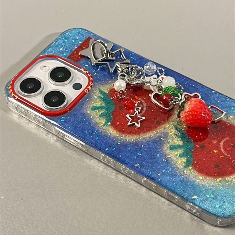 Glitter Strawberry Phone Case For iPhone