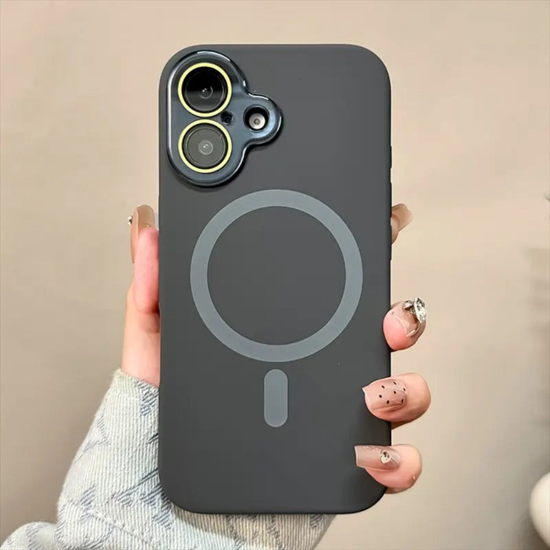 Solid Color Liquid Silicone Magnetic Phone Case For iPhone