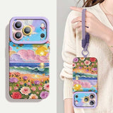 Flower Sea Soft Lanyard Phone Case For iPhone