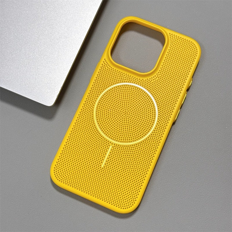 Solid Color Hollow Magnetic Phone Case For iPhone