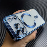 Electroplated Soft TPU Clear Magnetic Phone Case For  iPhone