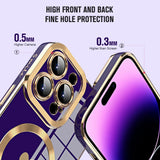 Fashion Love Clear Magnetic Plating Phone Case For iPhone