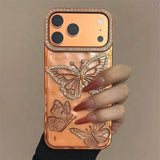 Rhinestone Butterfly Phone Case For iPhone