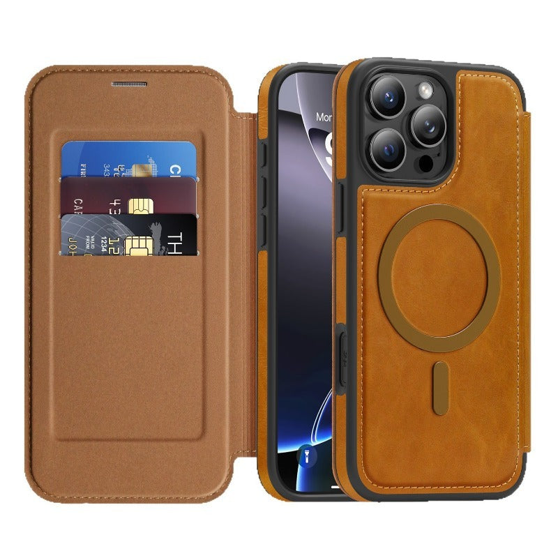 Flip Magnetic Leather Phone Case For iPhone