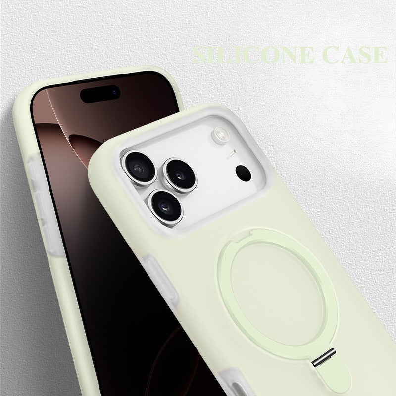 Jelly-like Liquid Silicone Stand Phone Case For iPhone