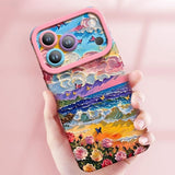 Flower Sea Soft Lanyard Phone Case For iPhone
