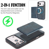 Card Holder Integrated Magnetic Phone Case For iPhone