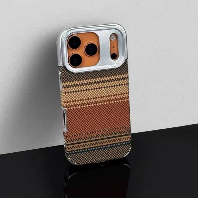Plaid Electroplating Soft Phone Case For iPhone