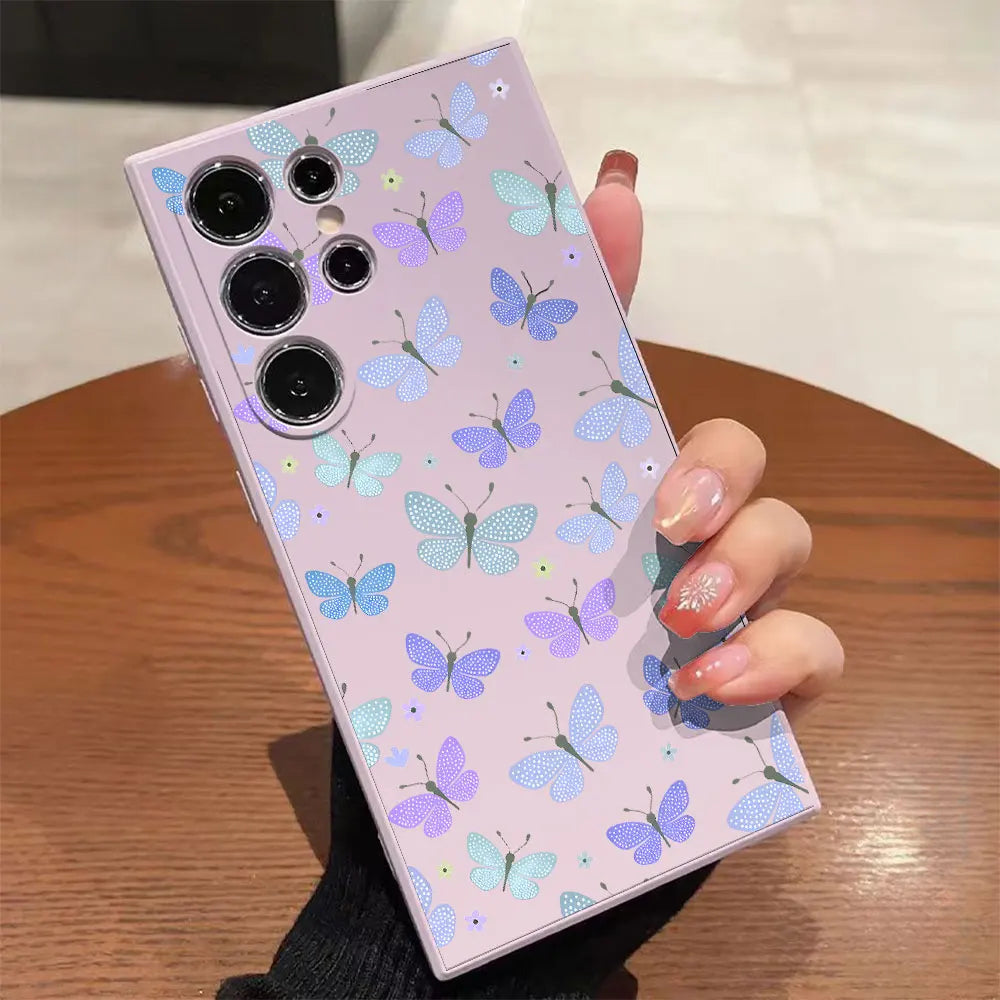 Butterfly Pattern  Silicone Phone Case For Samsung