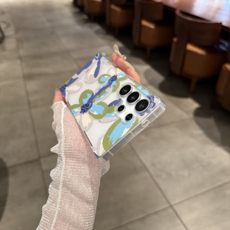 Graffiti Flower Transparent Phone Case For Samsung