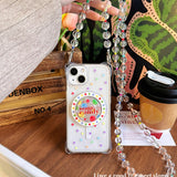 Colorful Polka Dot Magnetic Lanyard Phone Case For iPhone