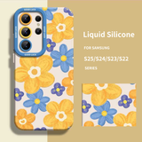 Flower Liquid Silicone Shockproof Phone Case For Samsung