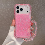 3-in-1 Glitter Epoxy Resin Bracelet Phone Case For iPhone