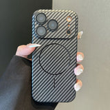 Striped Magnetic Phone Case For iPhone
