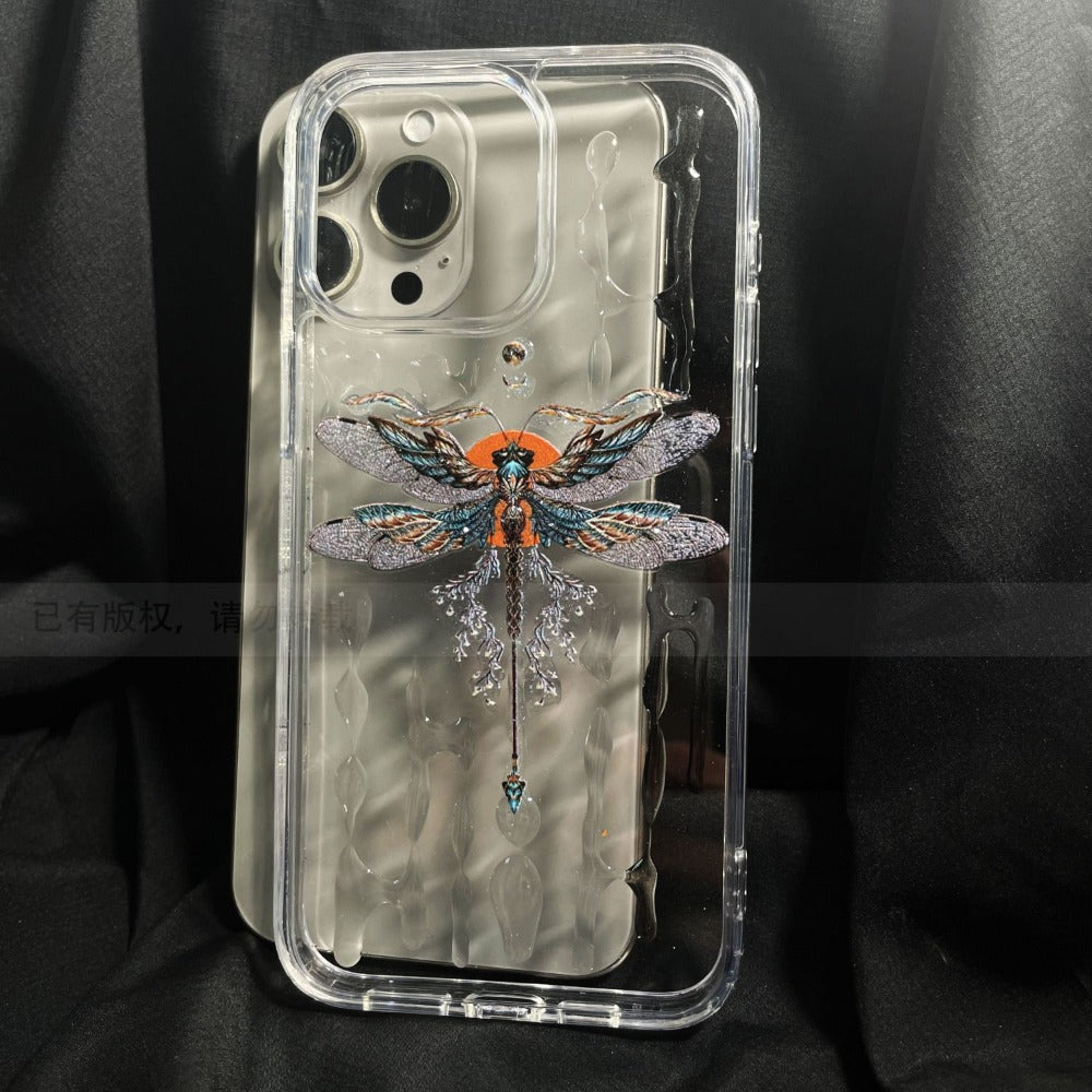 Handmade Epoxy Dragonfly Phone Case For iPhone