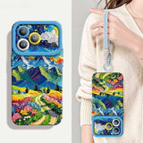Flower Sea Soft Lanyard Phone Case For iPhone