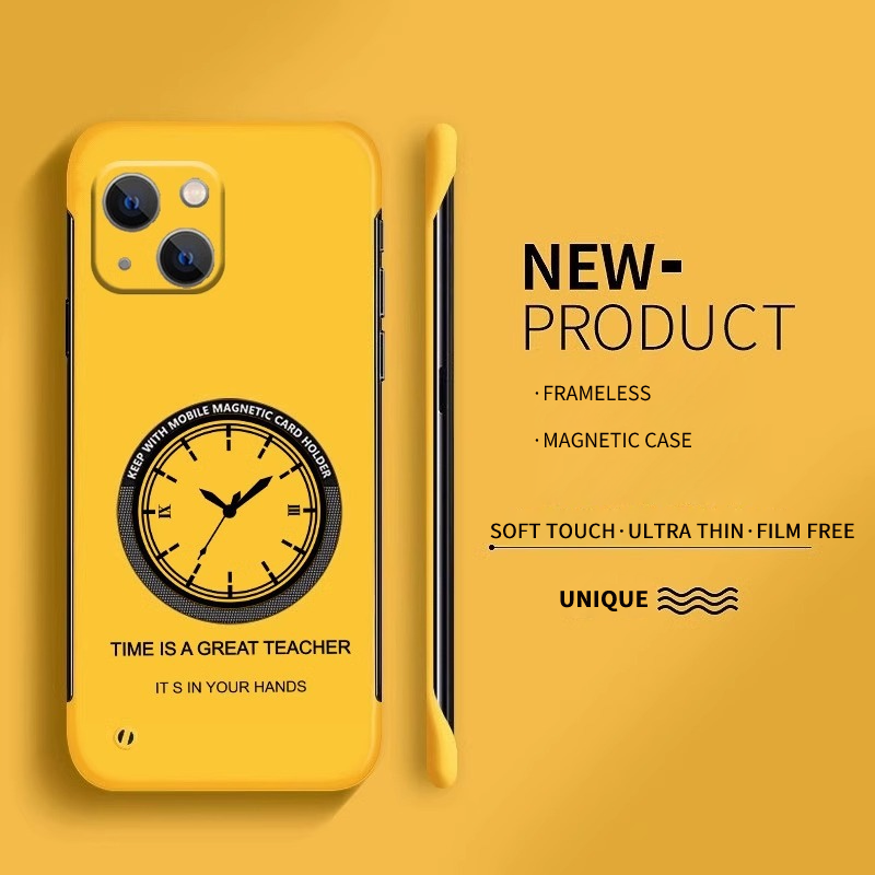 Ultra-thin Borderless Magnetic Clock Phone Case For iPhone