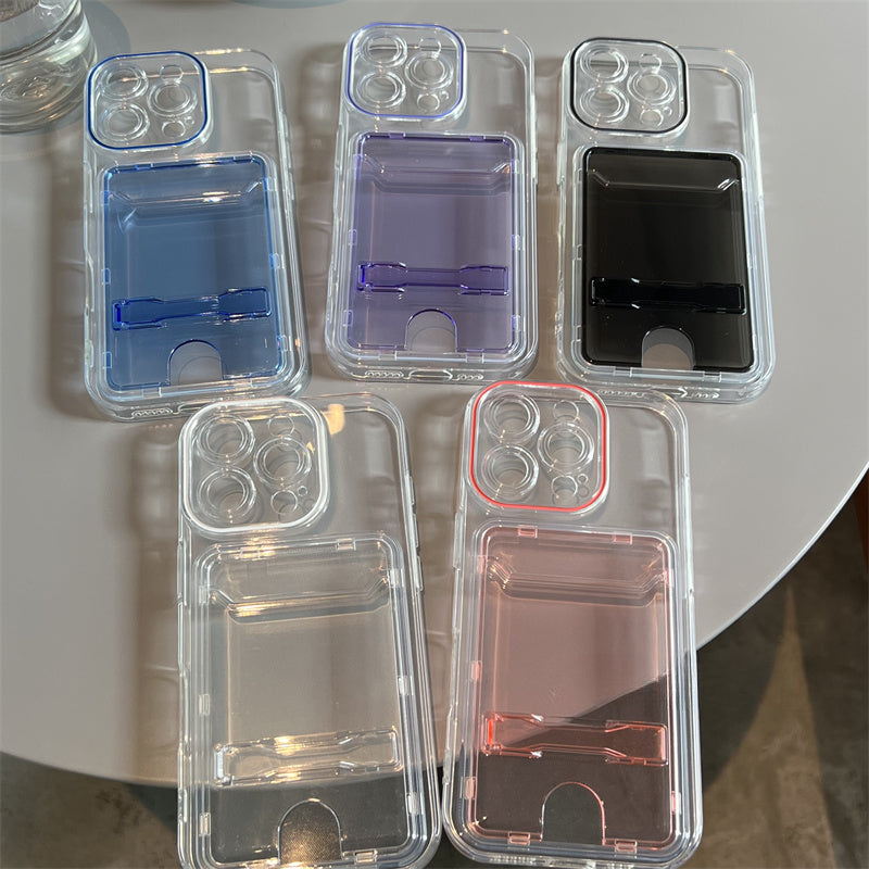 Independent Card Holder Colorful Phone Case For iPhone
