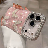 Rhinestone Pearl Butterfly Phone Case For iPhone