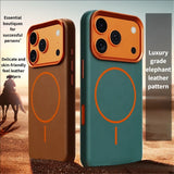 Elephant Leather Texture Simple High-end Magnetic Phone Case For iPhone