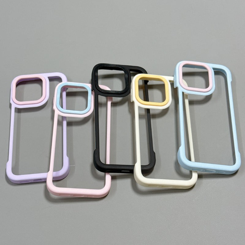 Simple Contrast Color Borderless Phone Case For iPhone