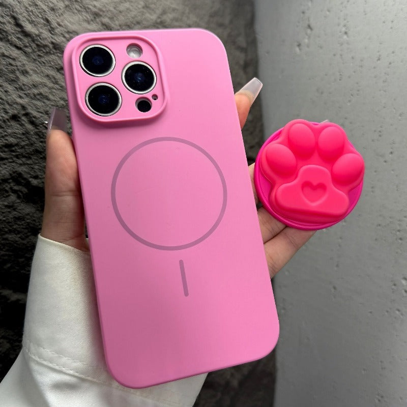 Cat Paw Magnetic Bracket Phone Case For iPhone