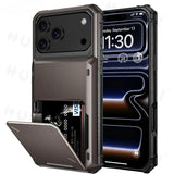 Heavy Duty Wallet Hidden Flip Slot Card Holder Case For iPhone