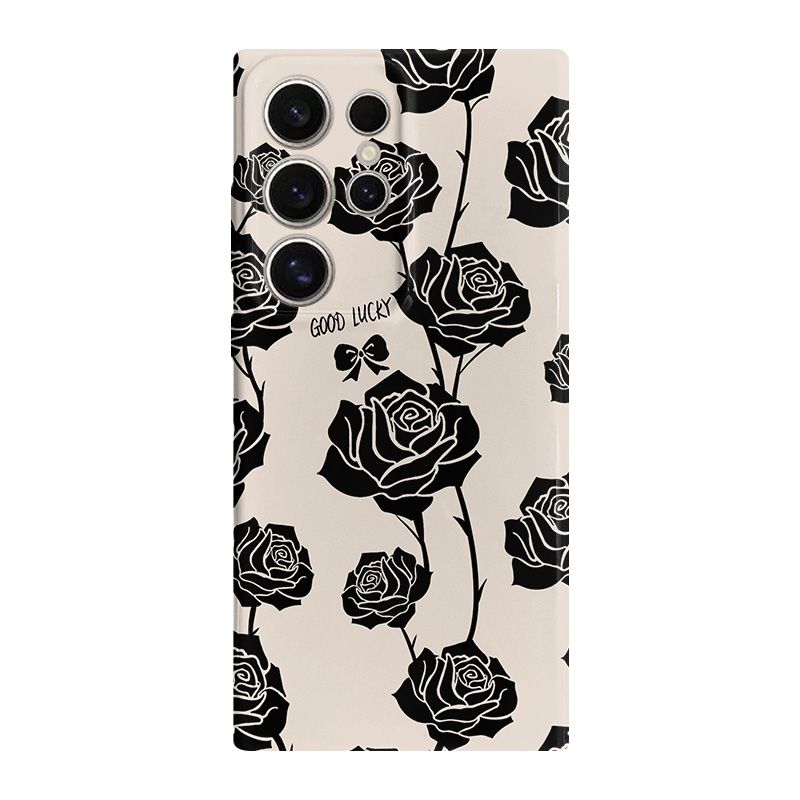 Black Rose Stain-resistant Plastic Case For Samsung